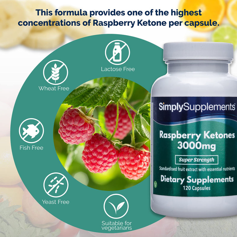 Raspberry Ketones 3000mg 120 Capsules | Vegan & Vegetarian Friendly | Manufactured in The UK - BeesActive Australia