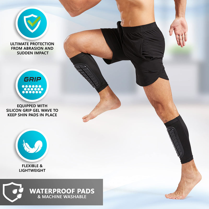 Bodyprox Soccer Shin Guards Sleeves for Men, Women and Youth Medium - BeesActive Australia