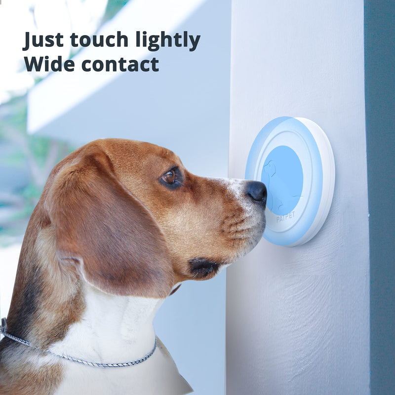 PATPET Wireless Dog Doorbell for Dog Potty Training - IP65 Watrerproof Touch Button with 55 Melodies 5 Volume Levels LED Flash White - BeesActive Australia