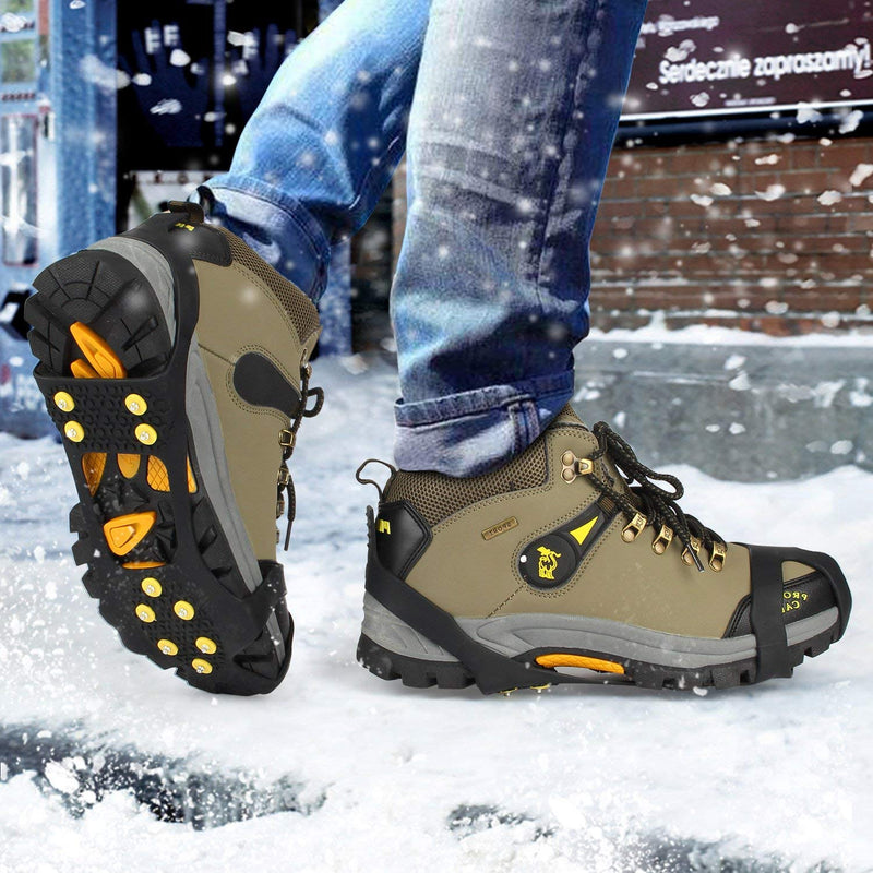 EONPOW Ice Grips, Ice & Snow Grips Cleat Over Shoe/Boot Traction Cleat Rubber Spikes Anti Slip 10 Steel Studs Crampons Slip-on Stretch Footwear - BeesActive Australia