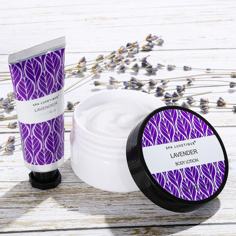 Spa Luxetique Spa Gift Baskets, Spa Gift Box, Lavender Bath Set, 6 Pcs Home Spa Set Includes Body Lotion, Shower Gel, Bubble Bath, Hand Cream, Travel Bag. Best Gift Sets for Women. - BeesActive Australia