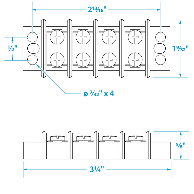 [AUSTRALIA] - SEACHOICE 13561 Terminal Block 4 Gang 