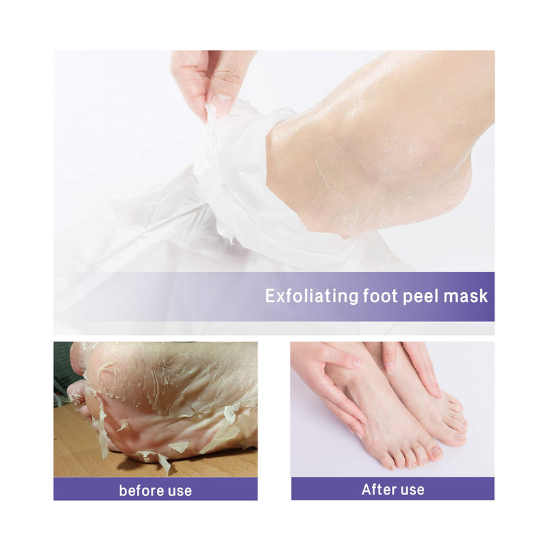 Foot Mask 2 Pairs Foot Peel Mask Exfoliating Booties Peeling Away Calluses and Dead Skin Cells Make Your Feet Smooth and Soft - BeesActive Australia