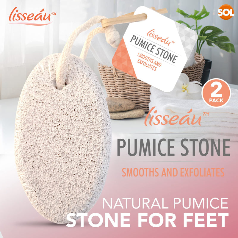 2pk Natural Pumice Stone for Feet | Callus Remover Feet Scrubber Dead Skin Pumice Stones | Foot Scrubber Pumice Stone Feet | Foot Pumice Stone for Hands Foot Stone Pumice for Hard Skin + SOL Notebook - BeesActive Australia