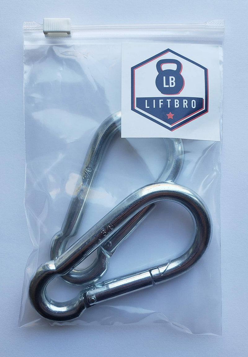 LiftBro 3/8" Heavy Duty Steel Zinc Plated Carabiner - Set of 2 - BeesActive Australia