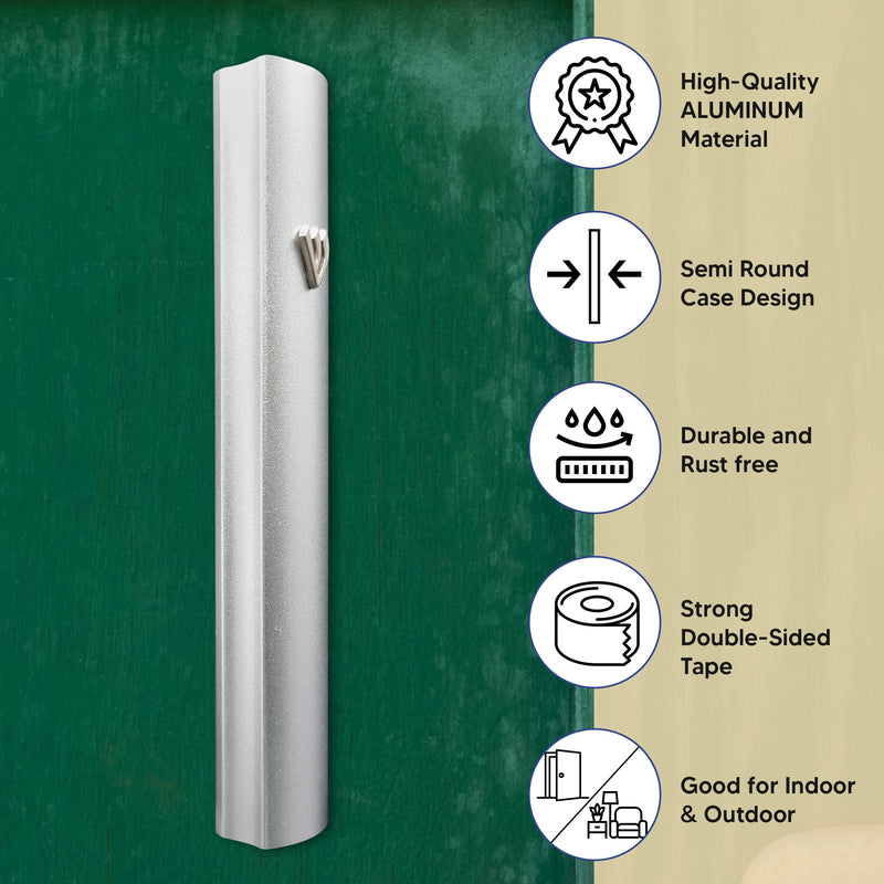 TALISMAN4U Silver Aluminum Mezuzah with Scroll 3D Metal Shin Classic Mezuzah Case for Door Israel Judaica Gift (12 cm / 5 inch) 12 cm / 5 inch - BeesActive Australia