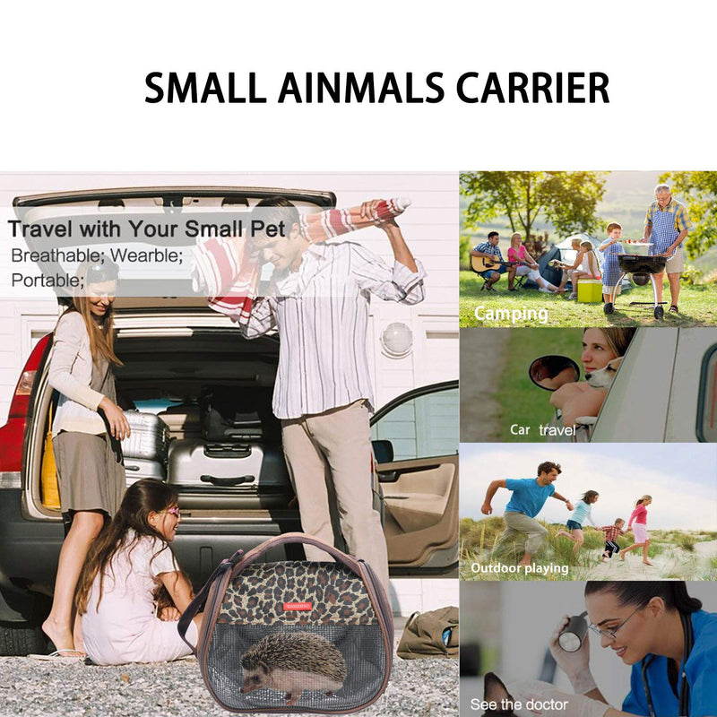 Travel Small Animals Guinea Pig Hamster Hedgehog Carrier Bag with Strap Durable Breathable Portable Small Guinea Pig Chinchillas Hamsters Hedgehogs Carrier Shoulder Bag for Small Animals Carriers Brown - BeesActive Australia
