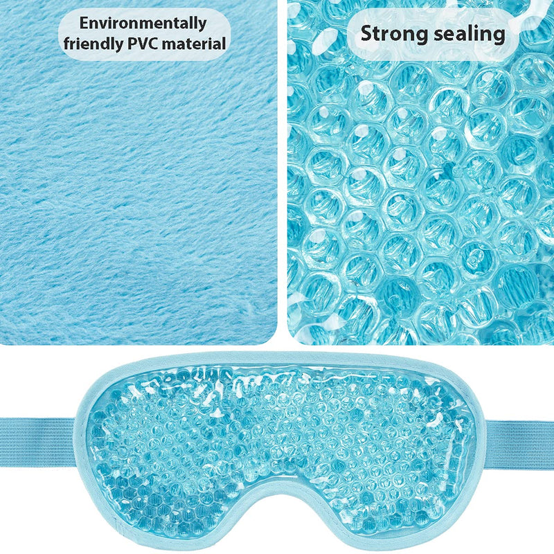 Zequech PVC Eye Mask, Cooling Eye Mask Gel, Hot Cold Soothing, Compress Gel Beads Eye Mask, Cooling Eye Mask for Puffy Eyes, Dark Circles, Headaches, Reduce Eyes Dry Swollen, Reusable Eye Cover - BeesActive Australia