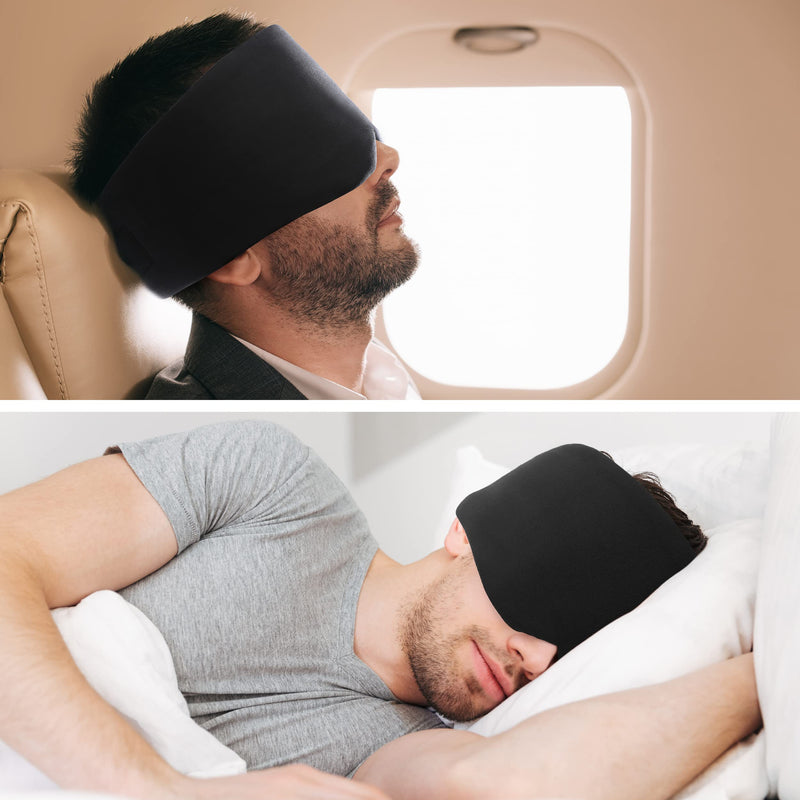 FRESHME Sleep Mask Blackout - Handmade Cotton Sleep Mask for Women Men Eye Mask for Sleeping Black Soft Eye Cover for Sleeping with Adjustable Veclro Breathable Eye Blindfold for Night Nap Travel - BeesActive Australia