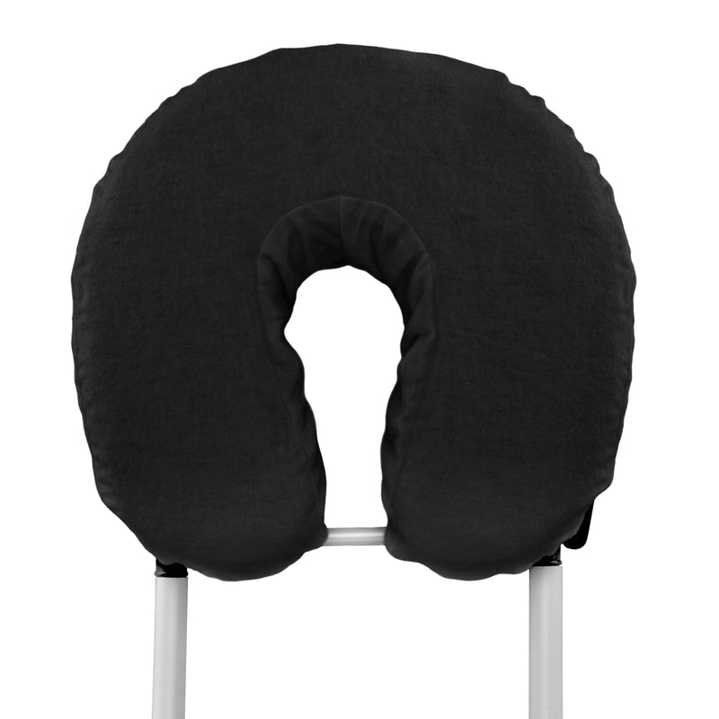 Fitted Deluxe Face Cradle Cover for Massage Tables: Brushed 100% Cotton. Fits All Standard Fest Rest Cushions. Pack of 4. [Black] Black - BeesActive Australia