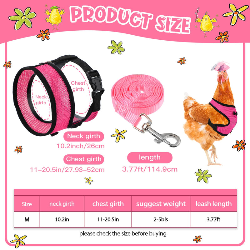8 Pieces Chicken Leash Chicken Harness and Hat for Hens Funny Chicken Accessories Adjustable Duck Harness and Leash Hat with Elastic Chin Strap for Hens Duck Goose Parrot Small Pets - BeesActive Australia