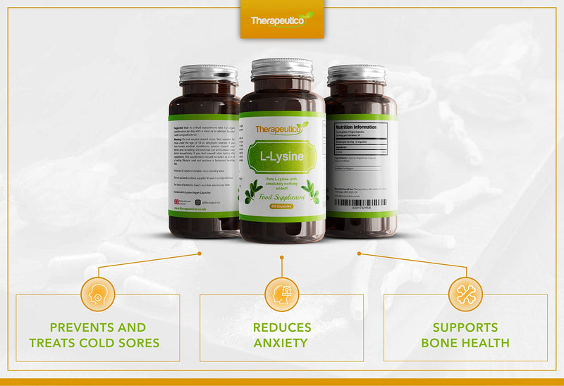 L-Lysine Capsules | Split Dose | 1000mg Serving | Easy Swallow Capsules | 60 Vegan Capsules | UK Made | No Binders, Fillers, Additives - BeesActive Australia