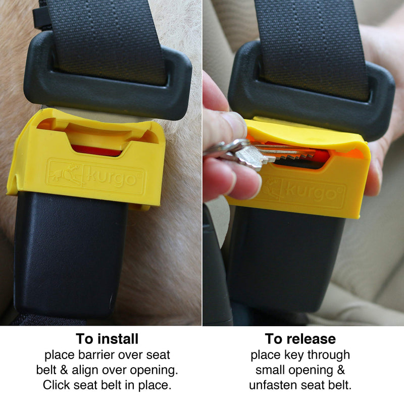 Kurgo Direct to Seatbelt Tether for Dogs, Car Seat Belt for Pets, Adjustable Dog Safety Belt Leash, Quick & Easy Installation, Works with Any Pet Harness, Carabiner, Swivel, Bungee, Zipline - BeesActive Australia