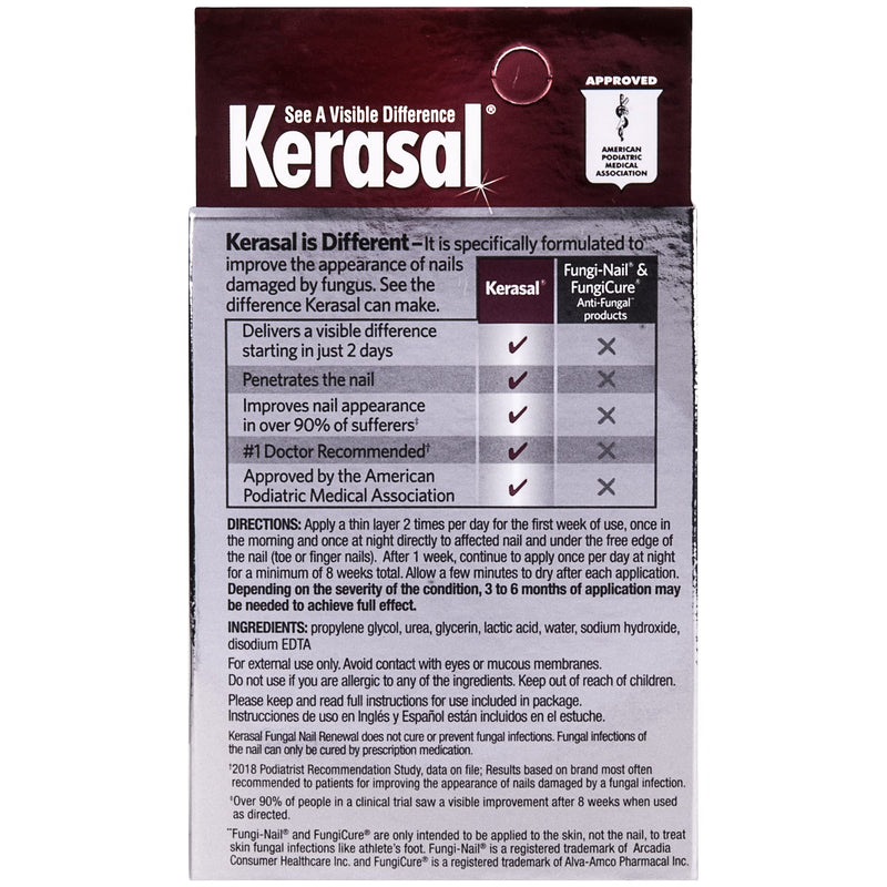 Kerasal Fungal Nail Renewal Treatment 10ml, Restores The Healthy Appearance of Nails Discolored or Damaged by Nail Fungus or Psoriasis. - BeesActive Australia