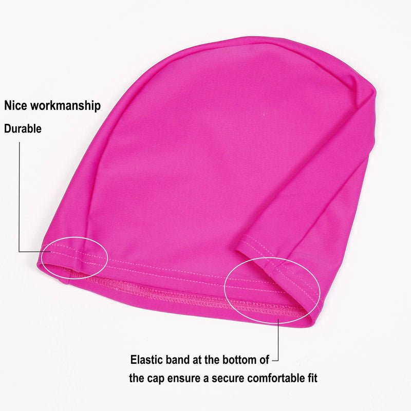 Leshang 4 Pack Solid Swim Caps, High Elasticity Swimming Caps, Woman Girls Men Kids One Size Swim Hats Pink Adult - BeesActive Australia