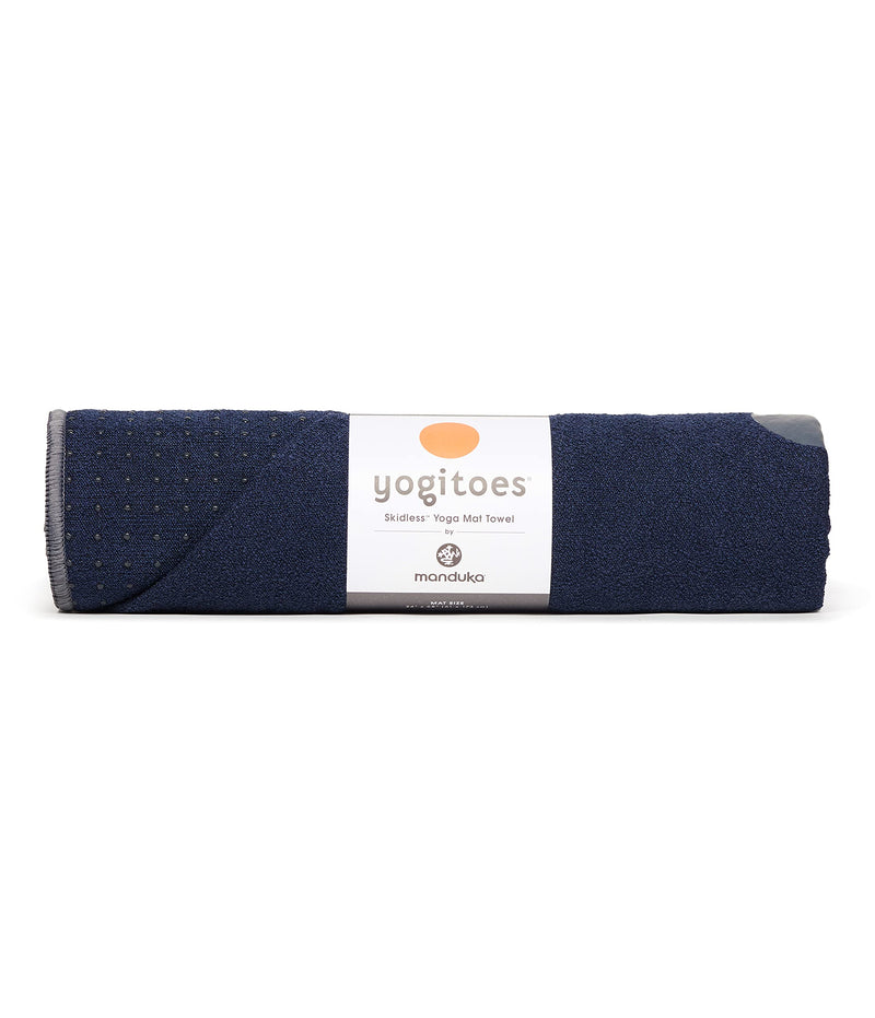 Yogitoes Yoga Mat Towel - Non Slip, Sweat Wicking with Patented Skidless Technology, Highly Absorbent, Soft and Sustainable Mat Towel for Yoga, Pilates, Gym and Outdoor Fitness, Midnight, 71" - BeesActive Australia