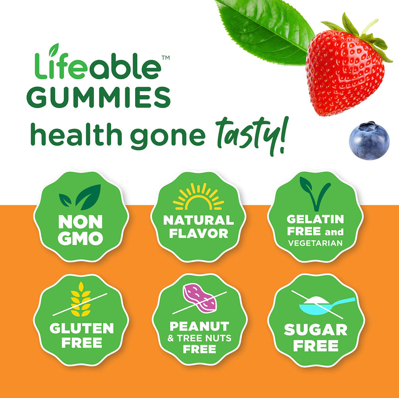 Lifeable Sugar Free Prebiotics Fiber for Kids - 4g - Great Tasting Natural Flavored Gummy Supplement - Keto Friendly - Gluten Free, Vegetarian, GMO Free - for Gut and Digestive Health - 90 Gummies - BeesActive Australia