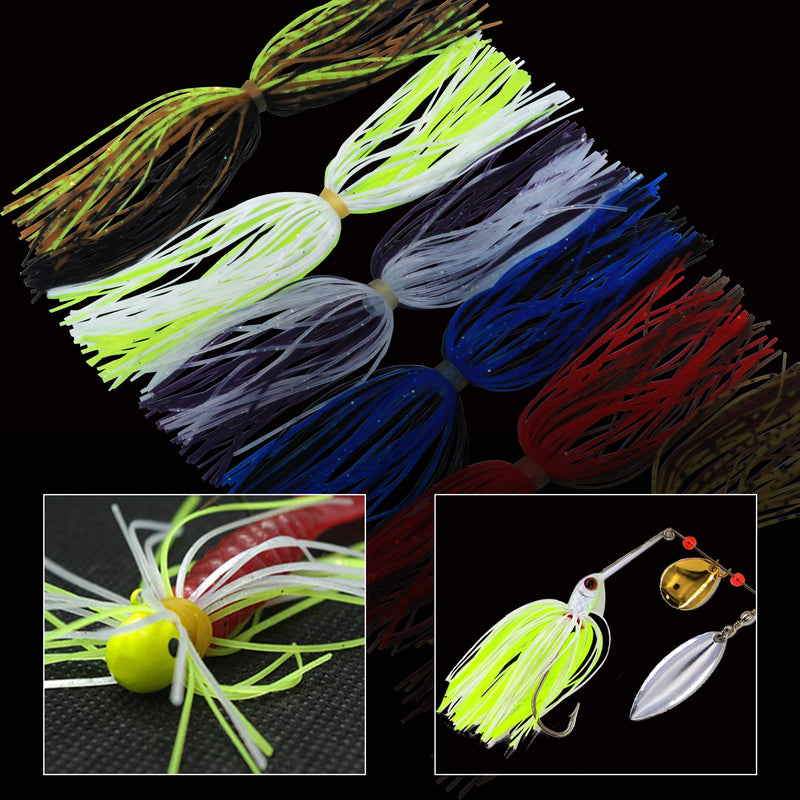[AUSTRALIA] - JSHANMEI Silicone Jig Skirts Fishing Lures Skirt Replacement for Spinnerbaits Bass Buzzbaits Fishing Jigs Fishing Lures Making DIY Bait Accessories 30 Bundles 