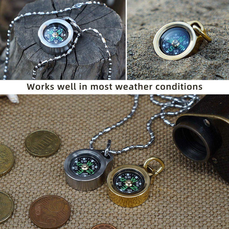 MecArmy CMP Titanium/Brass Grade Compass, Teardrop Shaped Survival Compass, Waterproof IPX5 Hiking Compass, Handheld Compass Easy to Recognize Direction - BeesActive Australia