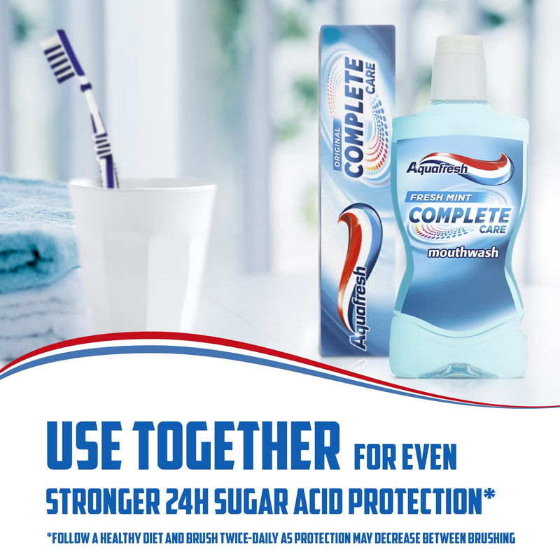 Aquafresh Complete Care Mouthwash with Fluoride, Fresh Mint, 500ml - BeesActive Australia