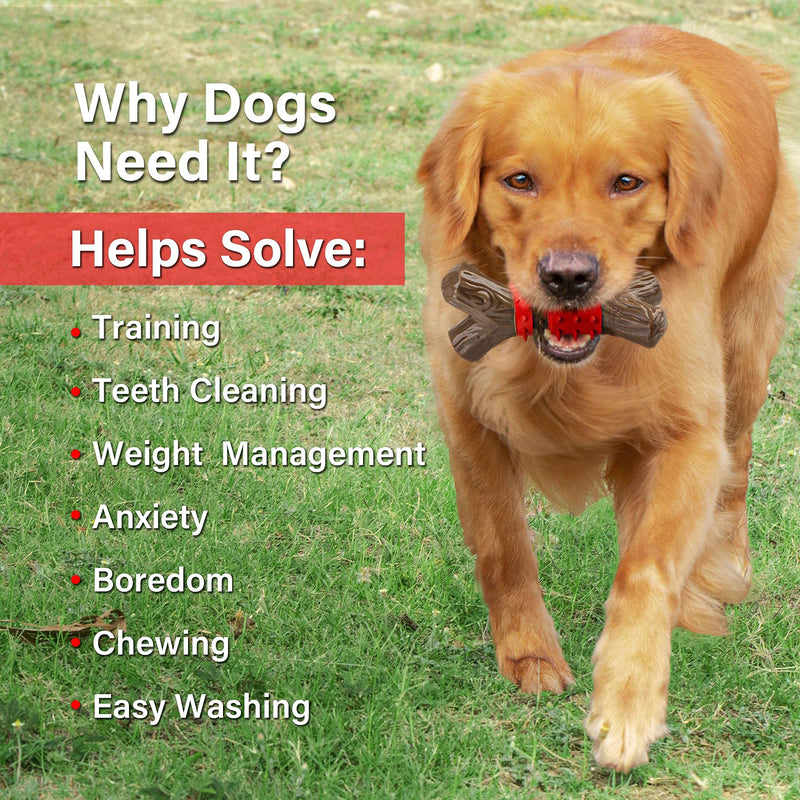 Tough Dog Toys Aggressive Chew Toys for Large Dogs, RANTOJOY Durable Dog Chew Toys for Medium Large Breed, Nylon Rubber Dog Teething Stick Toys Puppy Chewers Dogs Birthday Gift Christmas Beef B - BeesActive Australia