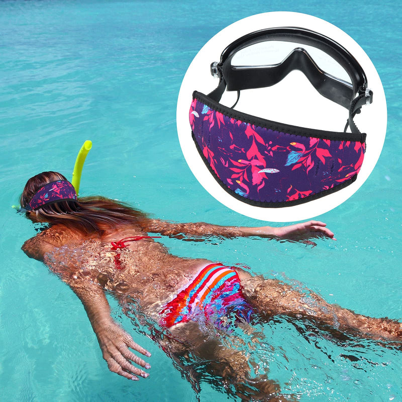 Skylety 3 Pieces Neoprene Mask Straps Cover Diving Mask Straps Neoprene Mask Dive Hair Protector Wrap for Dive and Snorkel Water Sports Masks with Printed of Marine Aquatic Plants and Fish - BeesActive Australia