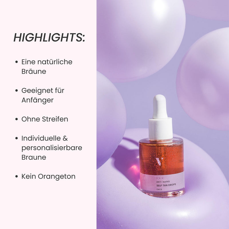 VENICEBODY Hyaluronic Self Tan Drops | Made in Germany | Self Tanner Face | concentrate to mix into facial care with anti-aging effect, for an individual tan - BeesActive Australia