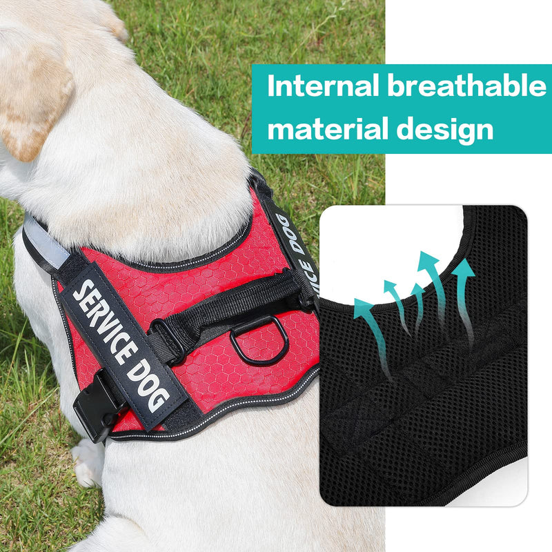 MUMUPET Service Dog Harness, No Pull Easy On and Off Pet Vest Harness, 3M Reflective Breathable & Easy Adjust Pet Halters with Nylon Handle - No More Tugging or Choking for Small Medium Large Dogs Small (Pack of 1) Red - BeesActive Australia