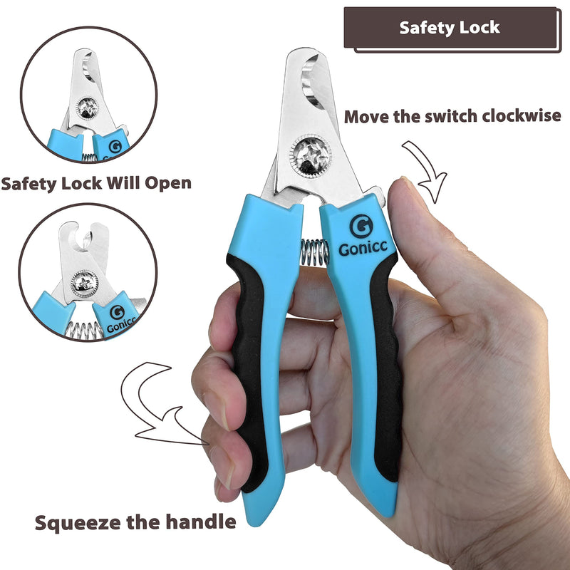 gonicc Dog & Cat Pets Nail Clippers and Small Medium Breeds Nail Clippers. with Safety Guard to Avoid Over Cutting, Free Nail File, Razor Sharp Blade - BeesActive Australia