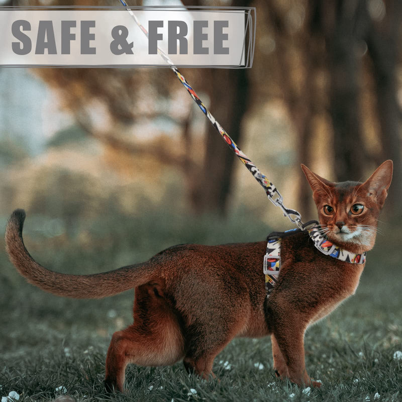 Supet Cat Harness and Leash Escape Proof for Small Large Cats, Adjustable Cat Collars Harnesses & Leashes for Walking, Lightweight Kitten Harness M(Chest:14-21'') black - BeesActive Australia