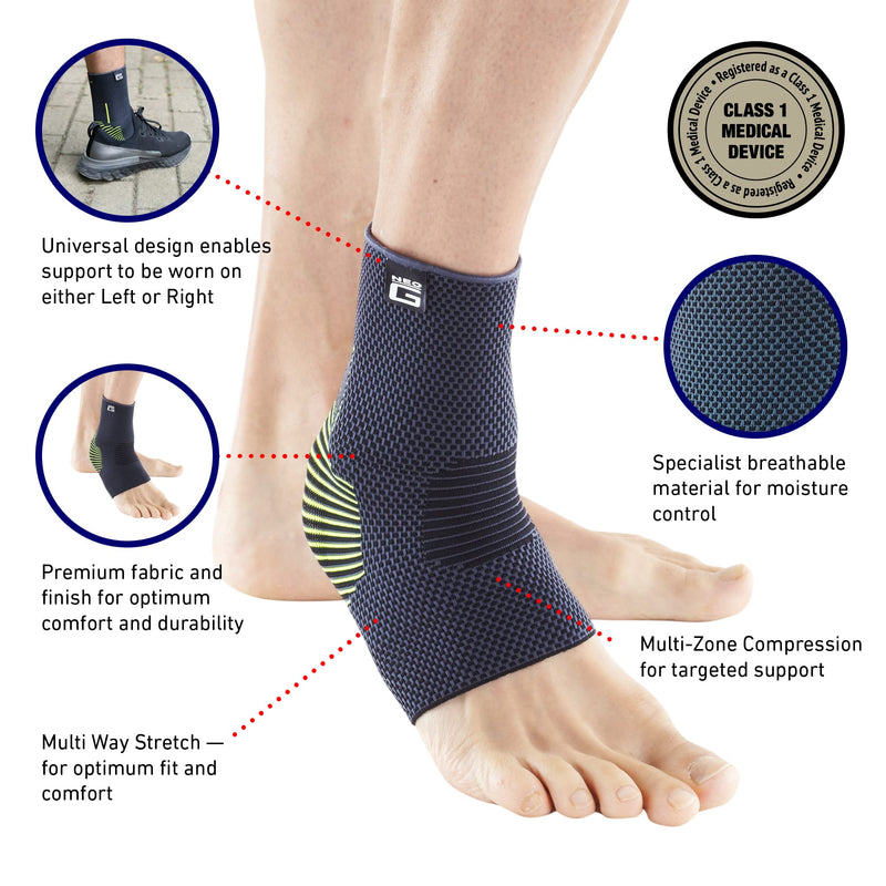 Neo-G Ankle Support Running – Sport Ankle Brace – Ankle Compression Support - Breathable, Lightweight, Elastic Ankle Bandage Support for Sprains, Strains, Weak Ankles, Injury Recovery, Joint Pain - M Medium: 20 – 23 CM/7.9 – 9.1 IN - BeesActive Australia
