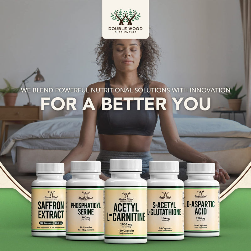 DW Acetyl L-Carnitine Capsules | 120 High Strength L Carnitine Supplements - 1000mg per Serving | Non-GMO & Gluten Free | Manufactured in the UK 120 Capsules - BeesActive Australia