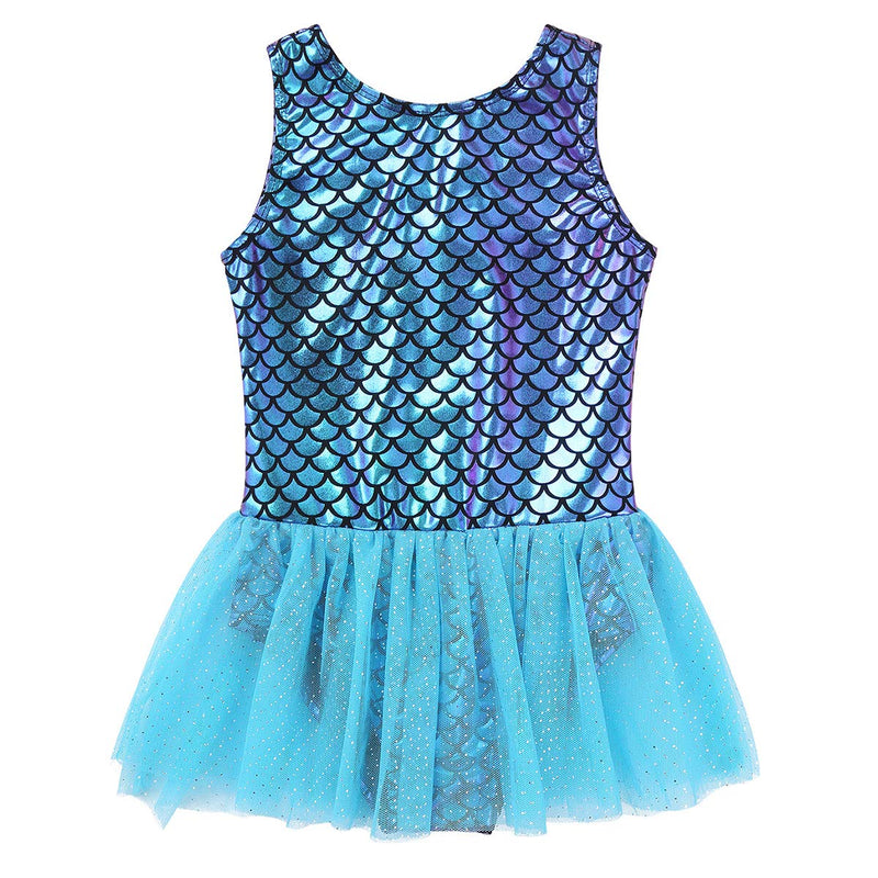 [AUSTRALIA] - moily Toddler Girls Metallic Mermaid Tank Leotard Tutu Skirts Gymnastics Bodysuit Ballet Dance Dress 2T 