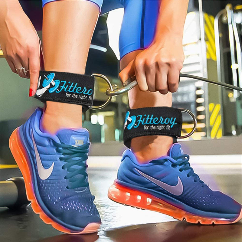Fitteroy Cable Machine Attachments Handles and Ankle Strap Set - Gym and Home Gym Accessories 2 Handles/2 Ankle Straps - BeesActive Australia