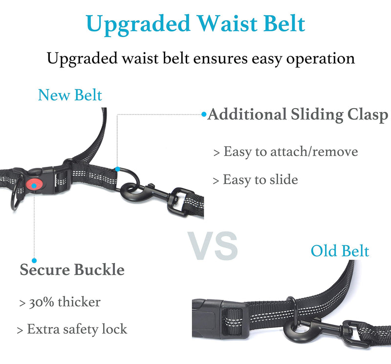 iYoShop Retractable Hands Free Dog Leash – Dual Handle Bungee Waist Leash for Small Medium and Large Large Dogs (25-150 lbs) Medium/Large Black - BeesActive Australia