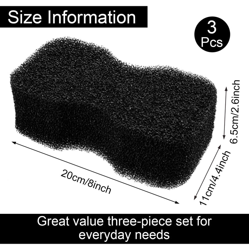 Eaasty 3 Pcs Horse Groomer Scrubber Massager Horse Grooming Kit Horse Grooming Supplies Large Horse Sponge Soft Horse Care Sponge for Horse Cleaning Washing Bathing, Black, 4.33 x 7.87 x 2.56 Inch - BeesActive Australia