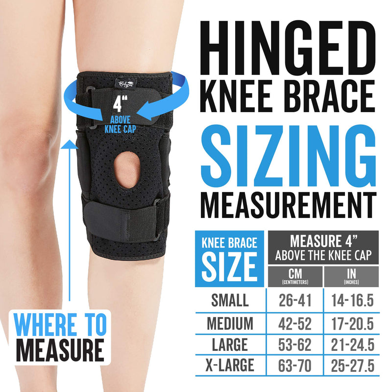 Hinged Knee Brace for Men and Women, Knee Support for Swollen ACL, Tendon, Ligament and Meniscus Injuries Medium (Pack of 1) - BeesActive Australia