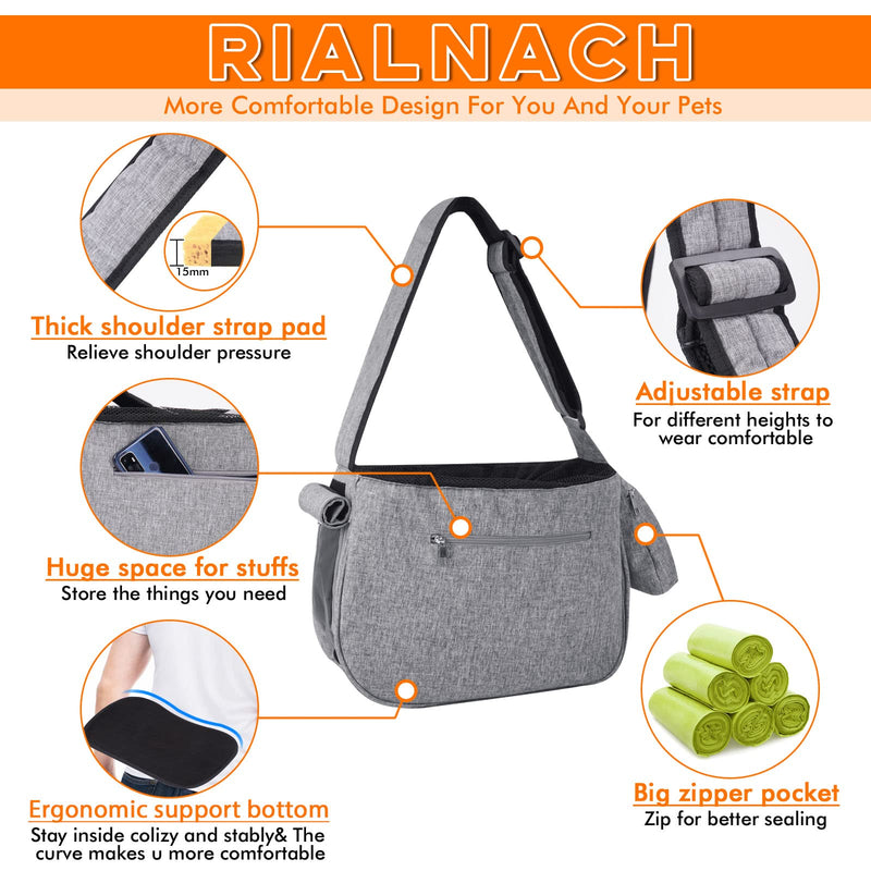 Rialnach Pet Dog Sling Carrier, Fits up to 27.5lb, Extra-Large Hand Free Safe Puppy Carrier, Large Dog Bag with Bottom Support and Breathable Mesh Window, Outdoor Travel Hiking, for Medium Dogs, Cats - BeesActive Australia