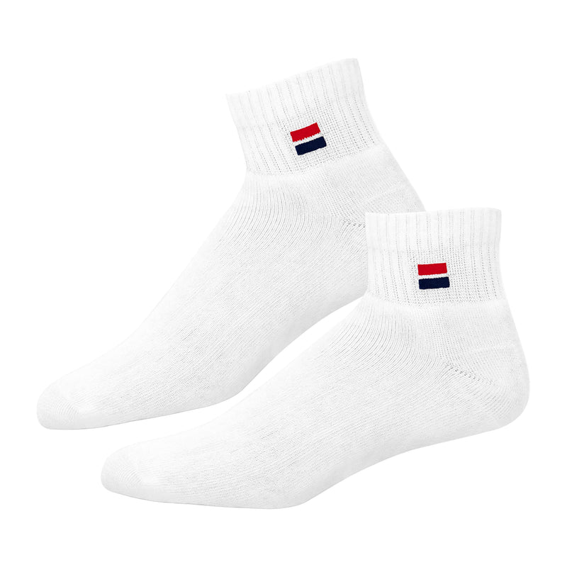 NAVYSPORT Men's Solid Cushion Comfort Athletic Quarter Socks for Running, Training, Casual Wear Pack of 6 7-12 White (3 Pairs), Black (3 Pairs) - BeesActive Australia