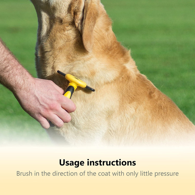 Thunderpaws Best Professional De-Shedding Tool and Pet Grooming Brush, D-Shedz for Breeds of Dogs, Cats with Short or Long Hair, Small, Medium and Large Yellow - BeesActive Australia