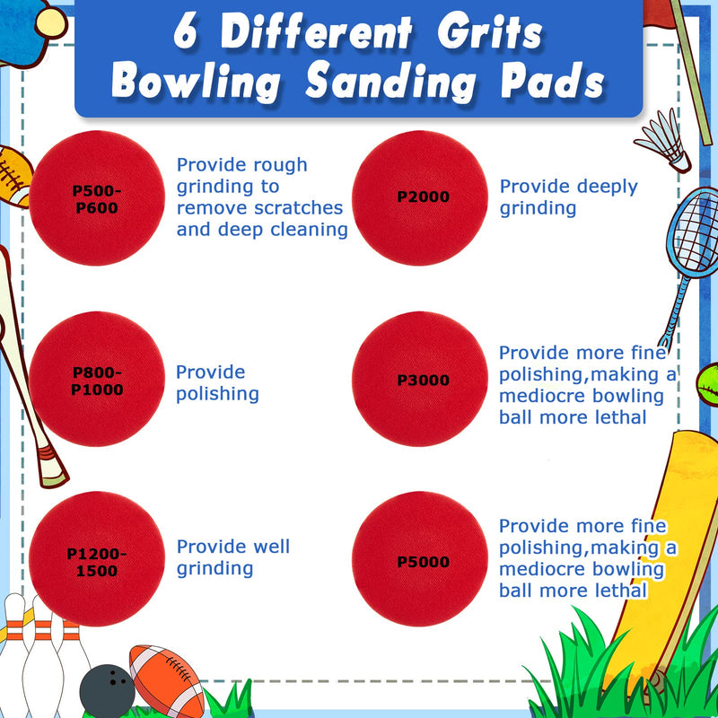 7 Pieces Bowling Sanding Pads Cup Set, Including 6 Resurfacing Polishing Kit Bowling Ball Grit Pads Bowling Ball Cup Bowling Ball Stand Bowling Ball Holder for Bowling Sports Ball Cleaning Display - BeesActive Australia