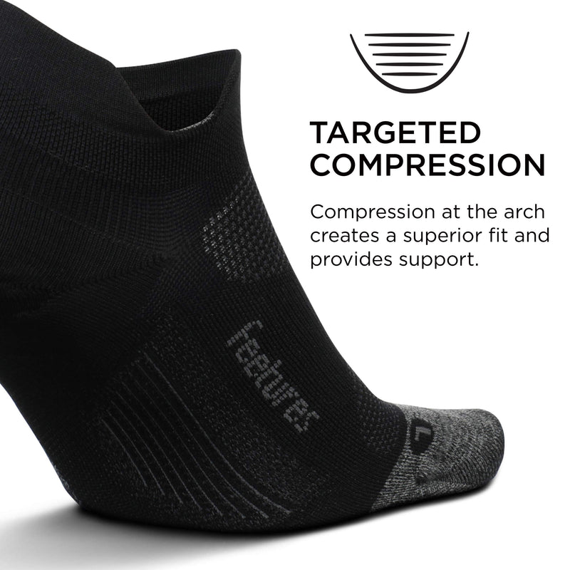 [AUSTRALIA] - Feetures Elite Ultra Light No Show Tab Sock Solid Medium Black 