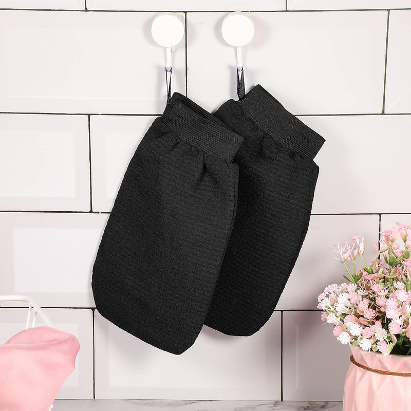 2 Pieces Exfoliating Mitt Deep Body Bath Mitt Body Scrubbing Glove Hammam Scrubbing Glove Dead Skin Removal for Man Women Bath Shower Spa Brush - BeesActive Australia