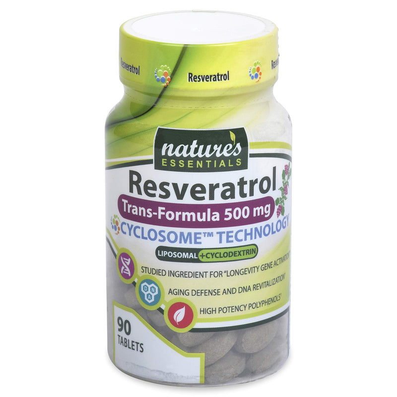 NATURE'S ESSENTIALS Liposomal Resveratrol | 500mg per Pill | Full-Spectrum Trans-Resveratrol | Maximum Absorption Formula | 3 Month Supply | Non-GMO | Gluten-Free | Vegetarian | Lab Certified | USA - BeesActive Australia