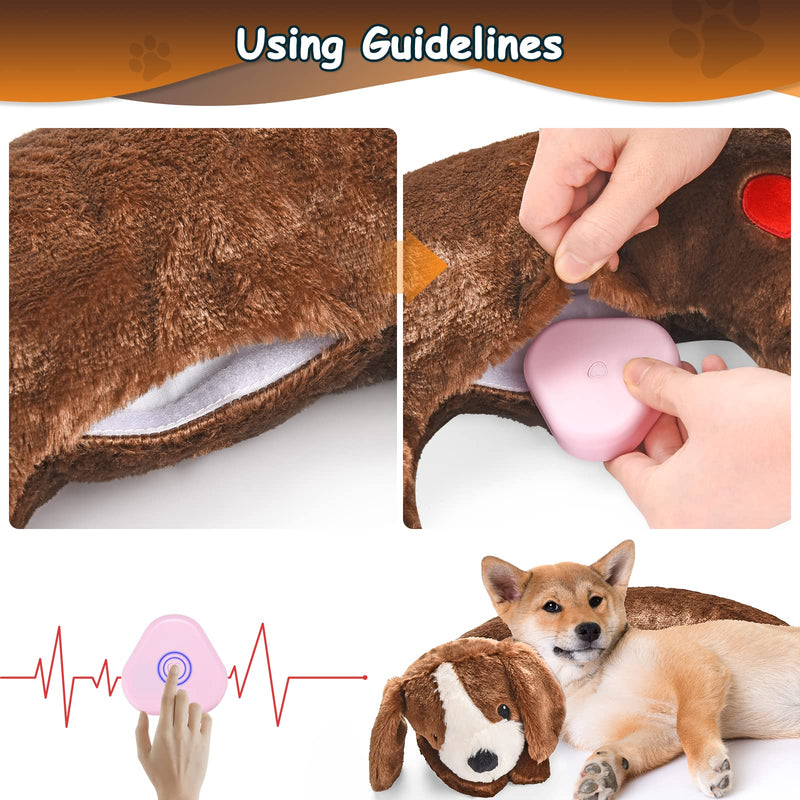 Moropaky Heartbeat Toy Puppy Heartbeat Stuffed Animal Heartbeat Plush Toy for Puppy, Dog Heartbeat Toy for Pet Anxiety Relief Behavioral Sleep Aid Crate Kennel Training Puppy Cuddly Comfort Toy… Dark Brown - BeesActive Australia