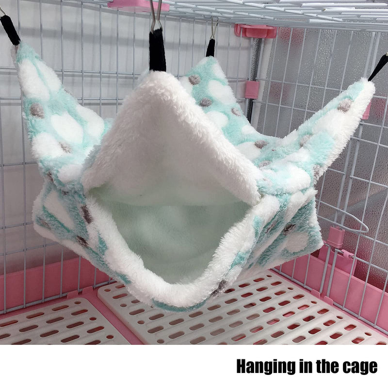 2 Pieces Small Pet Cage Hammock Hanging Tunnel for Small Animals Hanging Bed Cage Guinea Hammock Cage Accessories for Ferret Rat Chincilla Hammock Sleeper Cage Accessories Set Green - BeesActive Australia