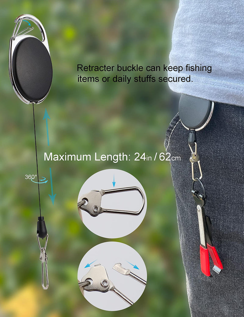 Facikono Fishing Quick Knot Tools Fly Fishing Nippers & Retractor Buckles Fishing Hook Line Tying Tool, 4pcs - BeesActive Australia