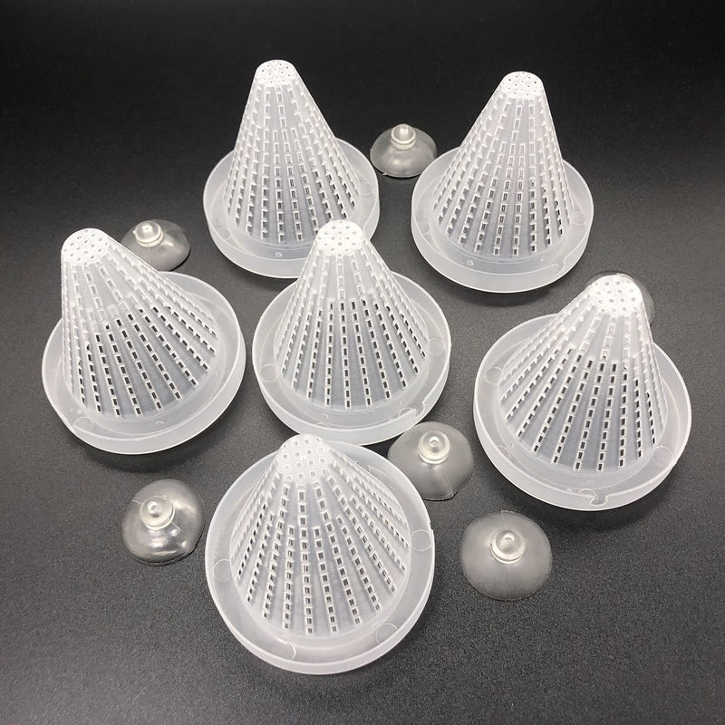 Bilindasly 6PCS Aquarium Live Red Worm Feeding Cone Cup Plastic Frozen Brine Shrimp Fish Feeder for Aquarium Tank with Suckers, White,Red - BeesActive Australia