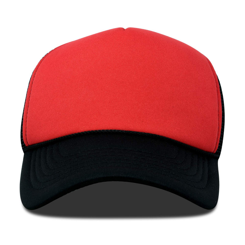 DALIX Two Tone Trucker Hat Summer Mesh Cap with Adjustable Snapback Strap Black-red - BeesActive Australia