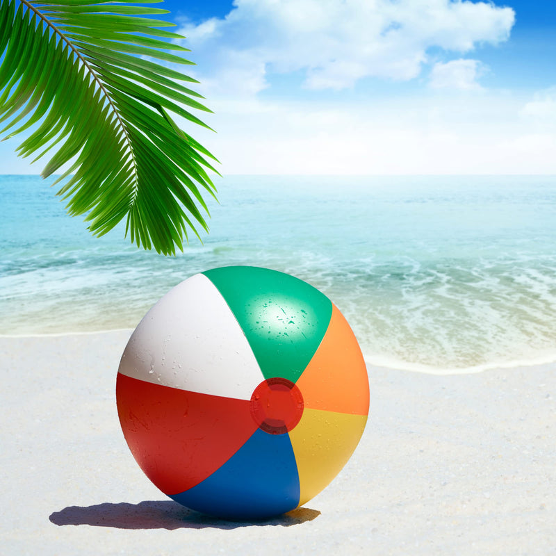 Beach Balls [3 Pack] 20" Inflatable Beach Balls for Kids - Beach Toys for Kids & Toddlers, Pool Games, Pool Toy - Classic Rainbow Color by 4E's Novelty - BeesActive Australia